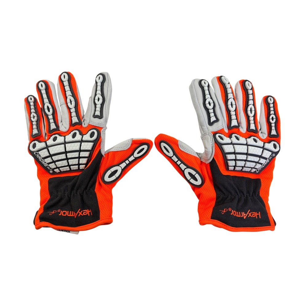 NEW HexArmor Chrome SLT 4073 Work Gloves Orange Gray A6 Cut Impact Size 10 XL